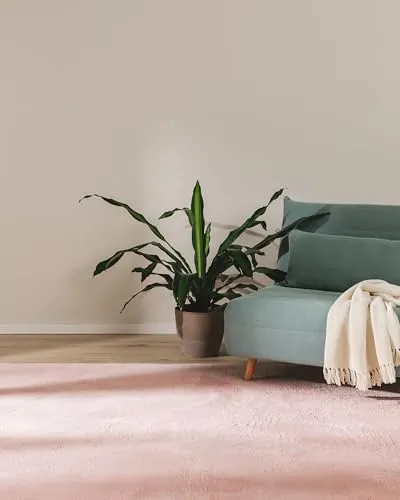 benuta Basic Kunstfaser Fellteppich Furry - Rosa 80x150 cm - Weicher Wohnzimmerteppich - Anti-Rutsch-Rückseite - Waschbar - Für Fußbodenheizung geeignet