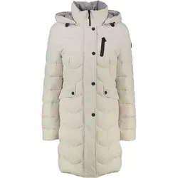 Gil Bret Damen 9360/6210 Jacke - Pearl Vanilla, Größe 42 - Funktionsjacke mit hochwertiger Kunstdaunenfüllung, abnehmbarer Kapuze und 90 cm Länge für einen modernen Look. Ideal für verschiedene Anlässe und bequem zu tragen.