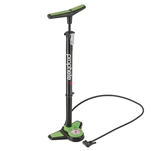Prophete Luftpumpe Standpumpe mit Manometer 0558 - Luftpumpen für Fahrräder, ausgestattet mit präzisem Manometer für einfaches Ablesen des Drucks, ideal für sicheres Fahren.
