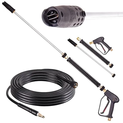 Hochdruckpistole Lanze Einstellbare Düse mit Hochdruckschlauch Quick Connect 5m kompatibel mit Kärcher K2 K3 K4 K5 K6 K7 Hochdruckreiniger