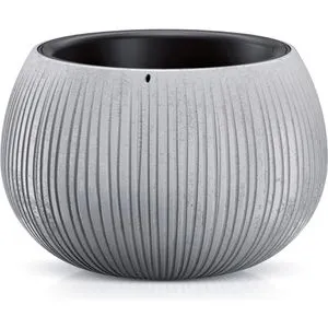 Prosperplast Beton Bowl Übertopf, grau, Ø 29 x 20 cm, aus Kunststoff, für innen und außen, mit Innentopf