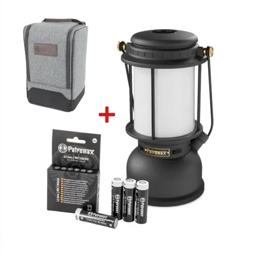 Petromax LM500 LED Laterne Schwarz Set inklusive Akku und Tasche