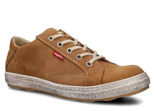 nagaba - Sneaker Herren - Halbschuhe Herren - Echtleder - Flache Schuhe, Sportschuhe, Bequeme Schnürschuhe, für Herbst, Frühling - Lederschuhe für Männer, Jungs - Modell 410 - Braun - 44