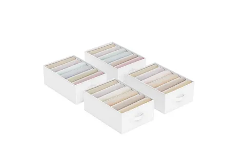 SONGMICS Kleiderschrank-Organizer 4er Set, Aufbewahrungsbox 6 Fächer, faltbar RUSB35009W04
