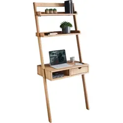 Regal-Schreibtisch Max in Eiche, 69x170x48cm – Flexibel und Stilvoll - Der Regal-Schreibtisch Max überzeugt durch seine flexible Nutzung und hochwertige Verarbeitung. Mit 2 Ablageböden und einer Schublade bietet er praktischen Stauraum für Bücher und Arbeitsmaterialien.