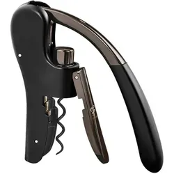 Praktischer Korkenzieher mit Hebelarm in schwarz von ich-zapfe