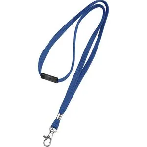 Veloflex Schlüsselband 2023010, blau, Textil, Karabiner, 46cm, 10 Stück