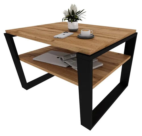 möbelkap Couchtisch 61×51 cm – Moderner Wohnzimmertisch in Eiche Wotan/Schwarz mit Ablagefläche - Vielseitiger rechteckiger Couchtisch (61×51 cm) aus hochwertigem Holzwerkstoff. Mit praktischer Ablagefläche für mehr Ordnung im Wohnzimmer, Schlafzimmer oder Büro. Stabil und langlebig – ideal für den täglichen Einsatz.