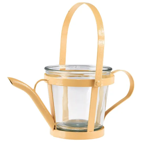 Windlicht Glas Deko Gießkanne Metall Kerzenhalter Tischdeko