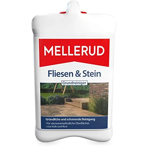 MELLERUD Fliesen & Stein Grundreiniger 2,5 l - Effektiver Reiniger für Fliesen, Spaltplatten und kalkfreie Natursteine. Entfernt hartnäckige Verschmutzungen, Kalk- und Rostansätze schonend und zuverlässig.