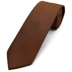 Seidenfalter Basic Uni Krawatte - 7 cm - Cognac in braun von Seidenfalter