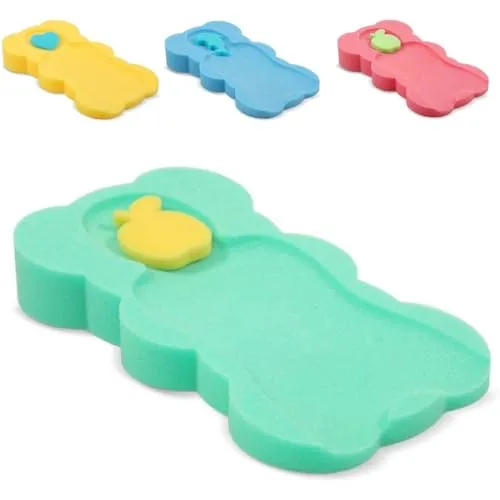 Lorelli Baby Badewanneneinlage, weich, 2 Schwämme, mit verschiedenen Motiven grün