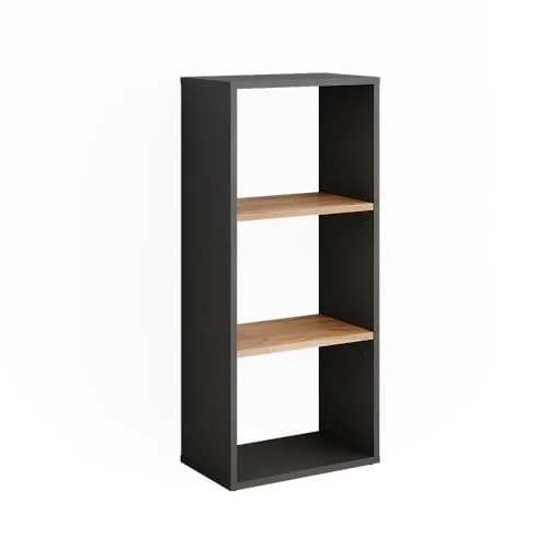 Vicco Bücherregal Orlando, Anthrazit/Goldkraft Eiche - Modernes Bücherregal mit verstellbaren Einlegeböden für optimale Flexibilität. Ideal zur Aufbewahrung von Schuhen und Accessoires, sorgt für Ordnung und Stil in jedem Raum.