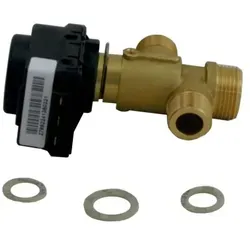 Wolf 2799225 - Messing 3-Wege Ventil für Wolf CGB-K Heizkessel - Thermostate, hochwertiges Messingventil für effiziente Heizungssteuerung, inkl. Dichtungen, ideal für Wolf Heizkessel der Baureihe GU, GG-2, GB, TGB, TGU.