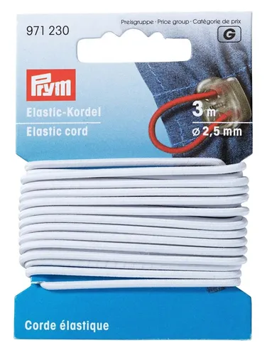  PRYM Elastic-Kordel 2,5 mm weiß 1.17 EUR/Meter von Prym