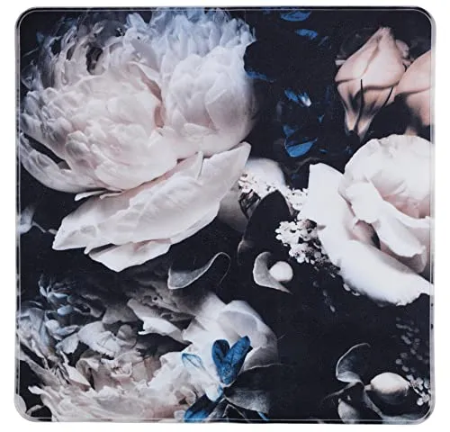 WENKO Duscheinlage Mod. Peony Moderne rutschfeste Duschmatte mit attraktivem Pfingstrosen-Design aus umweltfreundlichem Kunststoff 54x54cm Mehrfarbig