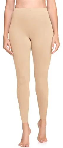 Bellivalini Leggings Damen aus Viskose Ganzjährig Bequeme Bekleidung Damen für tägliches Tragen oder Sport BLV50-147 (Nude, XL)