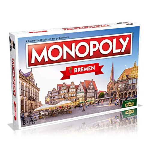 Winning Moves - Monopoly Bremen - Gesellschaftsspiel für 2-6 Spieler ab 8 Jahren, entdecke Bremer Sehenswürdigkeiten im coolen Design und erlebe unvergessliche Spieleabende.