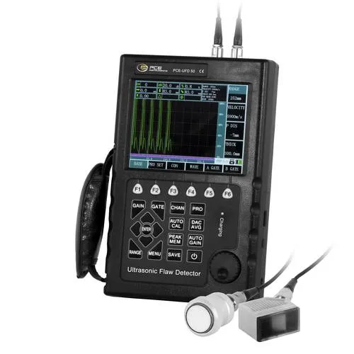 PCE Instruments Ultraschall Rissprüfgerät PCE-UFD 50 - Zerstörungsfreies Prüfgerät für Werkstoffe, ideal zur Schweißnahtprüfung und Fehlerlokalisierung. Mobiles Design, großes 5,7 Zoll Farbdisplay und umfassende Auswertungsfunktionen.