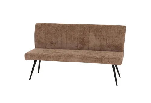 PROREGAL® Sitzbank Sitzbank HxBxT 90x160x60cm Stoff Chenille Metall 160cm Braun