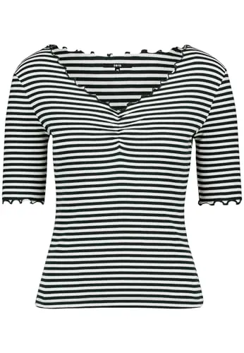 zero Damen Halbarm-Shirt mit Raffung 34 in Green/Cream von Zero