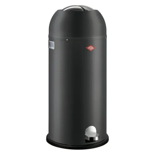 Wesco Mülleimer Kickmaster Maxi, graphit matt, 40 Liter - Tretabfalleimer im Retro-Look aus pulverbeschichtetem Stahlblech. Mit 40L Volumen ideal für Gastronomie und Küchen. Geräuschloses Schließen dank Dämpfer und robuster Inneneimer.