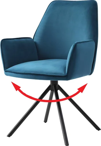 MCW Esszimmerstuhl G67 Türkis-Blau mit Schwarz