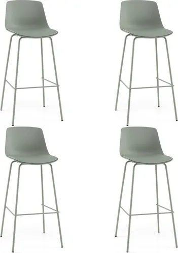4-teiliges Barhocker-Set mit ergonomischer Rückenlehne
