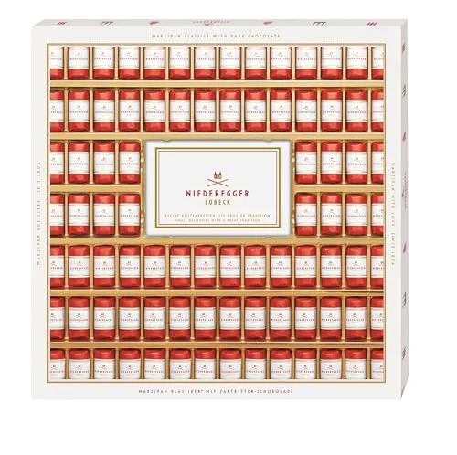 Niederegger Marzipan Klassiker - 1075g edle Marzipan-Pralinen in Geschenkverpackung, 73% feine Marzipanfüllung und ideal als Geschenk für Marzipanliebhaber