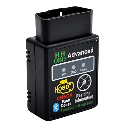 OBD2 Bluetooth Diagnosegerät Scanner, Mini Bluetooth 4.0 V1.5 Adapter | Auto Diagnosegerät Code Leser, Motorsystem Diagnosewerkzeug, Universal Kfz Fehlerprüfwerkzeug für Android & Windows