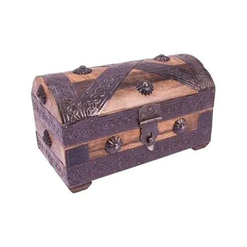 Holzspielerei Piratentruhe Mango geflammt klein