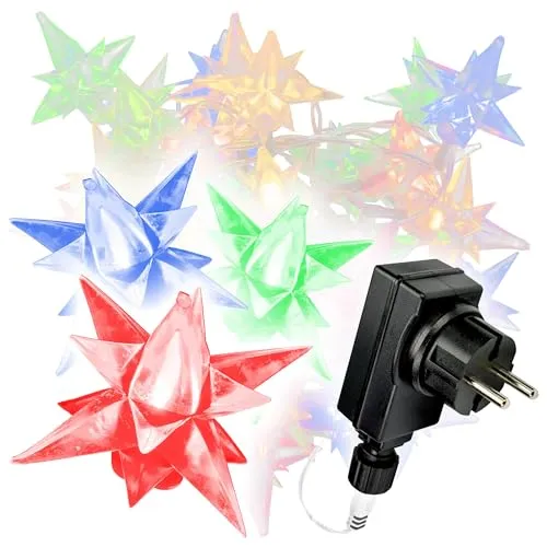 40er LED Lichterkette Stern Weihnachten bunt Sternenlichterkette XMAS Außen by Nipach GmbH