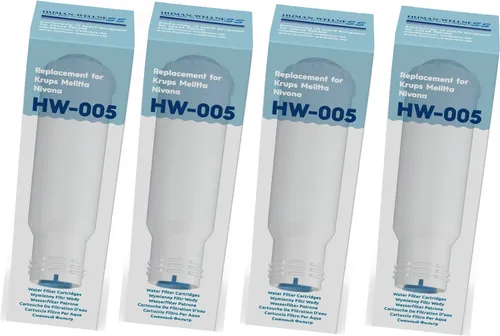 Wasserfilter HW-005 Filterpatrone für Melitta Kaffeevollautomat - 4 x HW-005 Filterpatronen für Melitta Kaffeevollautomaten, BPA-frei für schadstofffreien Genuss. Ideal für frischen Kaffee und einfache Handhabung mit Wechselanleitung.