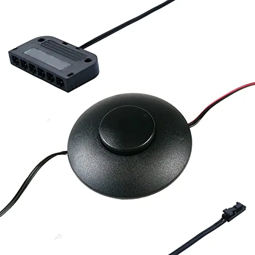 kalb | Fußschalter, dimmbar, LED Ministecksystem, schwarz, mit 6-fach Adapter