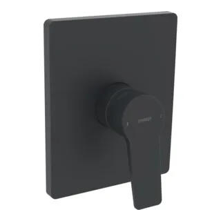 HANSA HANSATWIST Duscharmatur - Matt-Schwarz - Duscharmatur für Unterputz mit eckiger Rosette, bietet einfache Montage und präzise Temperaturkontrolle. Ideal für modernes Badezimmerdesign.