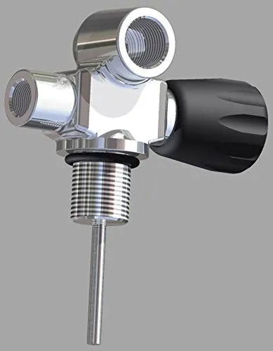 HTD Monoventil Druckluft 300 Bar rechtes Brücken Tauchflaschenventil