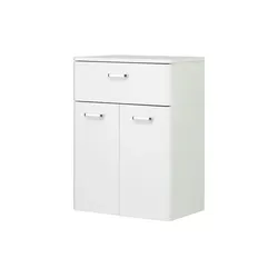 calmo2go Unterschrank Piolo, weiß – Stilvoller Waschbeckenunterschrank - Waschbeckenunterschrank mit zeitlosem Design und zusätzlichem Stauraum für Badutensilien. Maße: B: 53 cm, H: 72 cm. Perfekte Kombination aus Stil und Funktionalität.