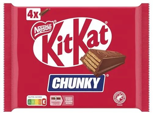 Nestlé KITKAT ChunKy Classic Schokoriegel, 4er Pack