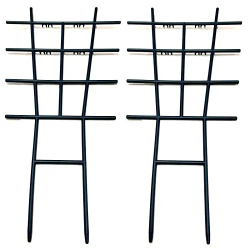 HAC24 2er Set Rankgitter Kunststoff 42cm Rankhilfe Blumenkasten Grün Kletterhilfe Rankstütze Pflanzengitter Blumengitter