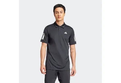 adidas Herren Club Tennis 3-Stripes Polo Shirt, Schwarz, M - Poloshirt für Tennis mit FreeLift Passform für optimale Bewegungsfreiheit und Mesh-Einsätzen für verbesserte Atmungsaktivität.