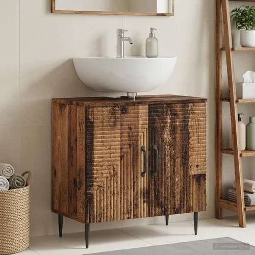 Maison Exclusive Waschbeckenschrank HAARLEM aus Altholz, 59,5 x 31,5 x 59 cm
