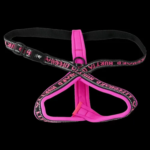 Hurtta Lifeguard Y-Geschirr, pink, 110 - Hundegeschirr mit Neoprenfütterung, schützend für Hals und Wirbelsäule, verstellbar und mit 3M-Reflektoren für erhöhte Sichtbarkeit.