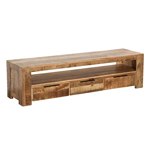 Riess-Ambiente Lowboard IRON CRAFT 170cm - Massivholz TV-Board - Lowboard aus massivem Mangoholz mit 3 Schubladen, ideal für ein stilvolles Wohnzimmer. Setze persönliche Akzente mit hochwertigem Design von Riess-Ambiente.