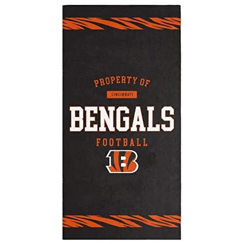 NFL Strandtuch PROPERTY OF Cincinnati Bengals Football - Bunt - Handtuch in ikonischem Design mit 70x140cm, aus 100% Baumwolle, perfekt für Fans der Cincinnati Bengals und ideal für den Strand oder das Schwimmbad.