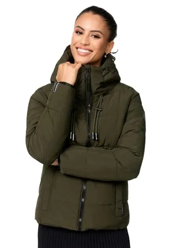 MARIKOO Damen Winterjacke B977 - Steppjacke mit Kapuze - Funktionsjacke für die kalte Jahreszeit, leicht gefüttert und mit praktischem Design. Ideal für Übergangs- und Winterzeit, erhältlich in modernen Farben und Größen XS bis XXL.