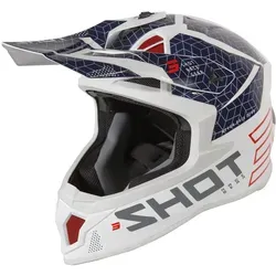 Shot Lite Core Motocross Helm, rot-blau, Größe XL für Männer - Robuster Motocross Helm mit Tri Composite Shell für optimale Sicherheit und Tragekomfort. Ideal für passionierte Fahrer, die Wert auf Qualität legen.