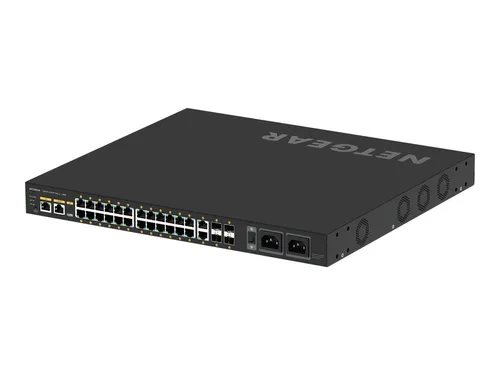 Netgear GSM4230UP-100EUS Switch - 24 Anschlüsse L3 managed - Netzwerk-Switch mit 24 Gigabit-Ports, PoE++ Unterstützung und hoher Leistungsaufnahme von 1734 Watt, ideal für anspruchsvolle Netzwerkinfrastrukturen.