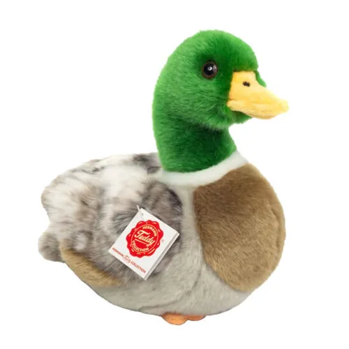 Teddy Hermann® Kuscheltier Wildente 24 cm - Kuscheltiere, aus recyceltem Material, mit liebevollen Details und besonders weich für endlosen Kuschelspaß. Pflegeleicht und waschbar bei 30 Grad.
