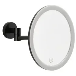 tesa Schminkspiegel Visioon mit Beleuchtung - Schminkspiegel mit dimmbaren LEDs, einfache Montage ohne Bohren und 5-fach Vergrößerung für perfektes Make-Up.