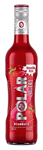 Polar Limes Strawberry Likör - Fruchtlikör mit 60 % Erdbeermark, verfeinert mit kristallklarem Vodka für intensiv-fruchtigen Geschmack. Ideal für Cocktails oder pur, perfekt zum Verschenken.